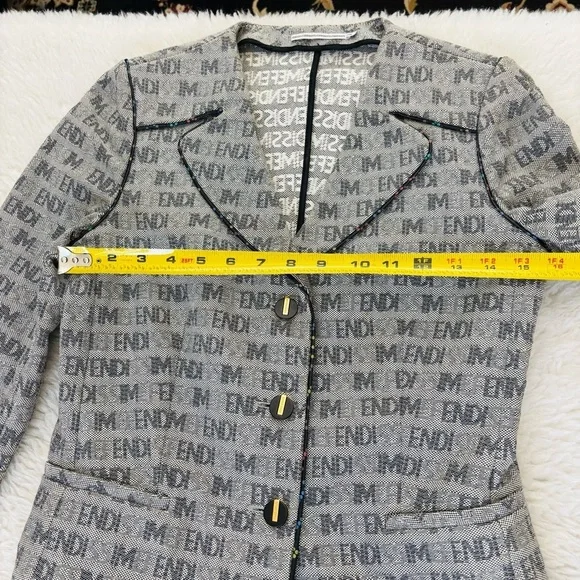 Fendi Gray Logo-Print Jacket and Matching Pants Set - Picture 8 of 16